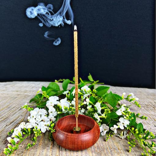 Rosewood Incense Holder- (Holds 4 Incense Sizes)